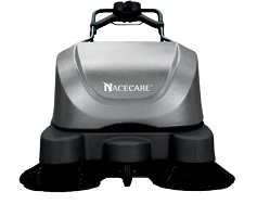 NC 9 36" Battery Sweeper with Traction Drive and Vacuum System, Dual Side Broom