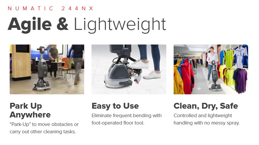 NUC 244NX NaceCare18 Inch Ultra Compact Upright Automatic Scrubber