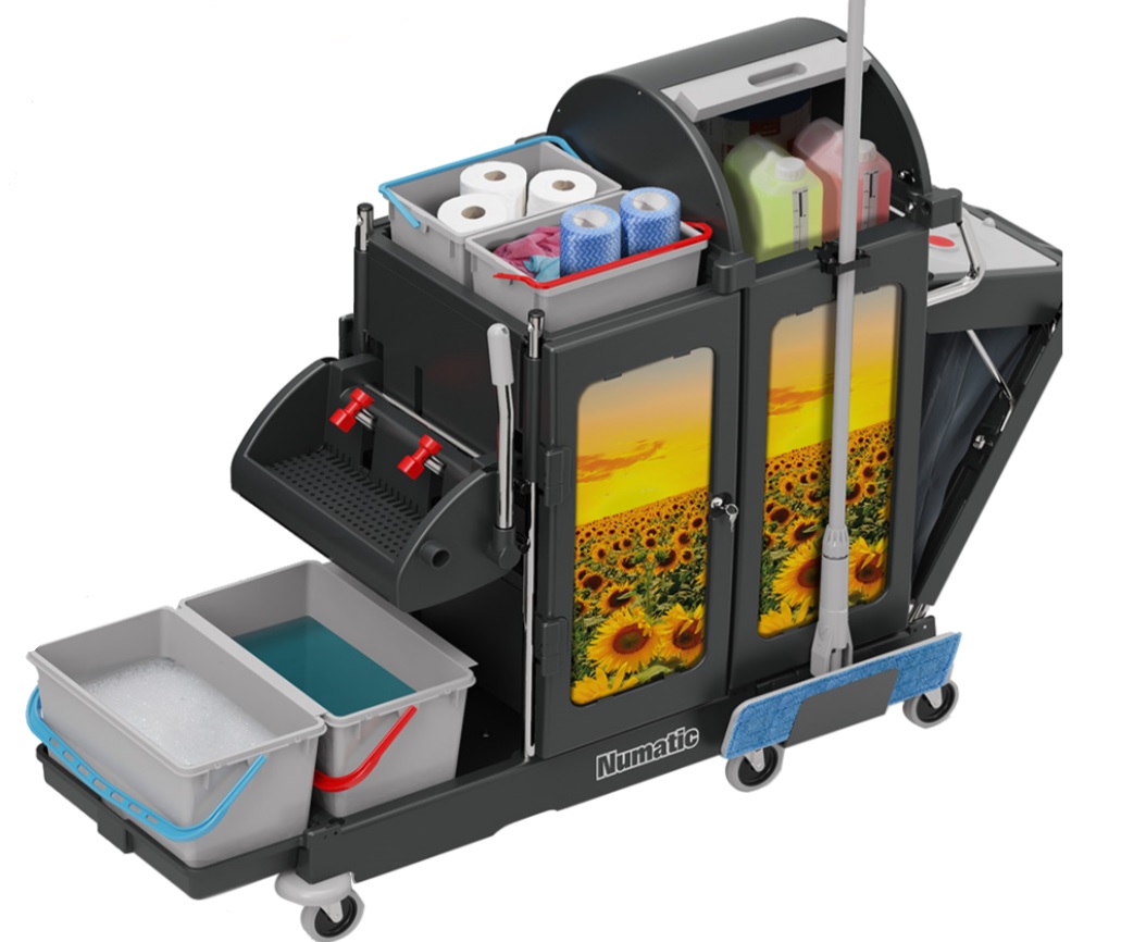 PM-12S Pro-Matic System Nacecare Janitorial Cart (Qty of 1)