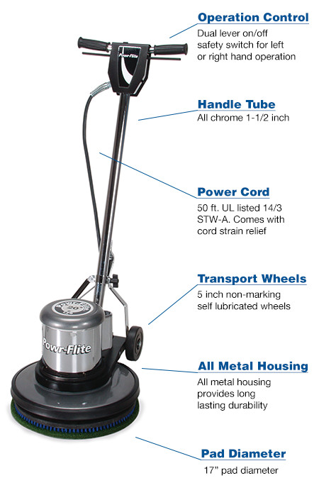 Industrial Floor Polisher Machine with (1 Tank + 2 Brushes + 1 Pad Holder) ,1.5 HP