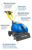 CAS16 Powr-Flite 16" Compact Cylindrical Brush Electric Scrubber