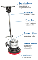 C131-7 Power-Flite 13" Size, 1.0 HP Motor, 175 RPM, Classic Metal Floor Machine