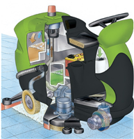 CT160BT95 Cleantime Eagle Power 36" Rider Scrubber