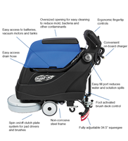 PFS24 Power-Flite Phantom 24" Battery-Powered, TRACTION DRIVE, Automatic Scrubber.