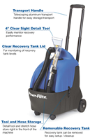 PS35 Power-Flite 3.5 Gallon Portable Carpet Spotter with Detail Tool and 10‘ Stretch Hose